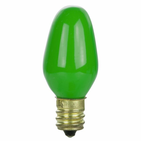 Sunlite 7C7 Incandescent Bulb, 7 Watt, Candelabra E12 Base, C7 Small Night Light, Colored Bulb, Green, 12PK 01056-SU